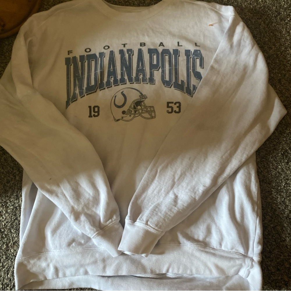 Comfort Colors White Crewneck Sweater Indianapolis Design